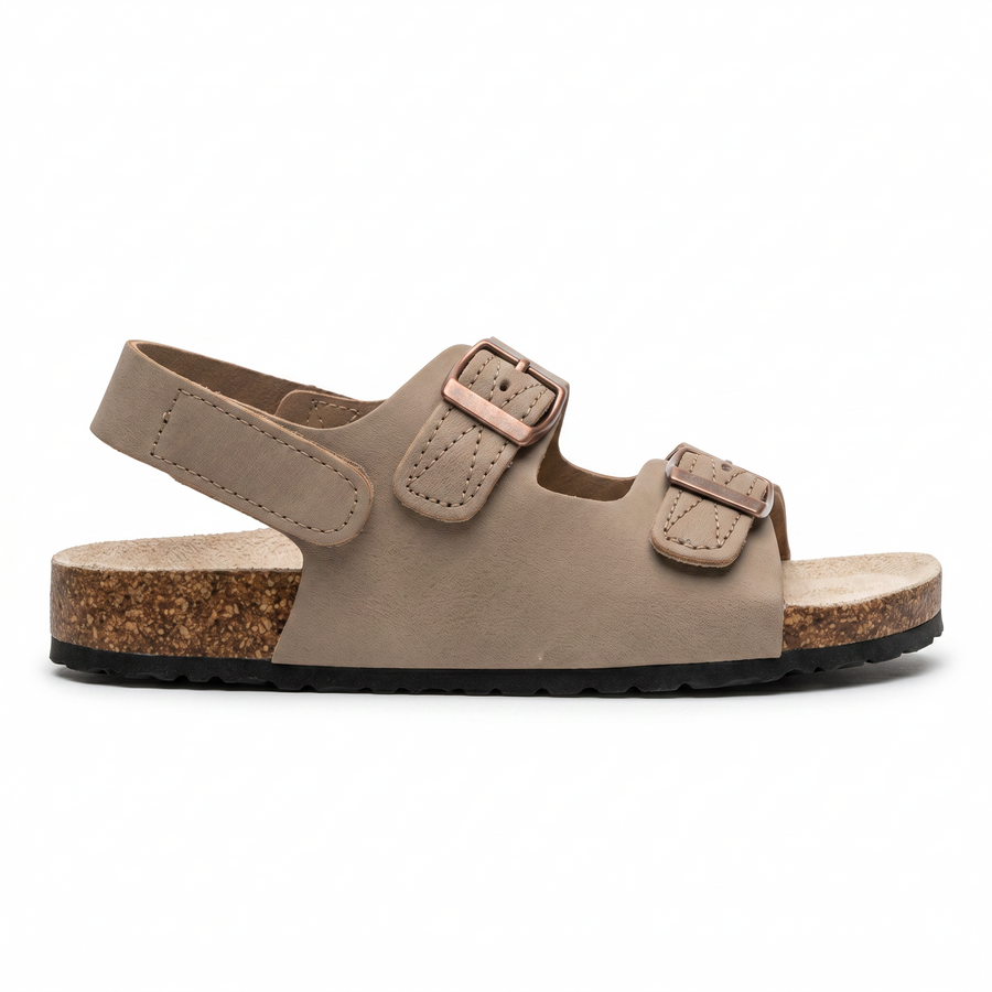 Sandales Enfant Beige Taupe Boucles & Scratch – Importées d’Espagne 🇪🇸