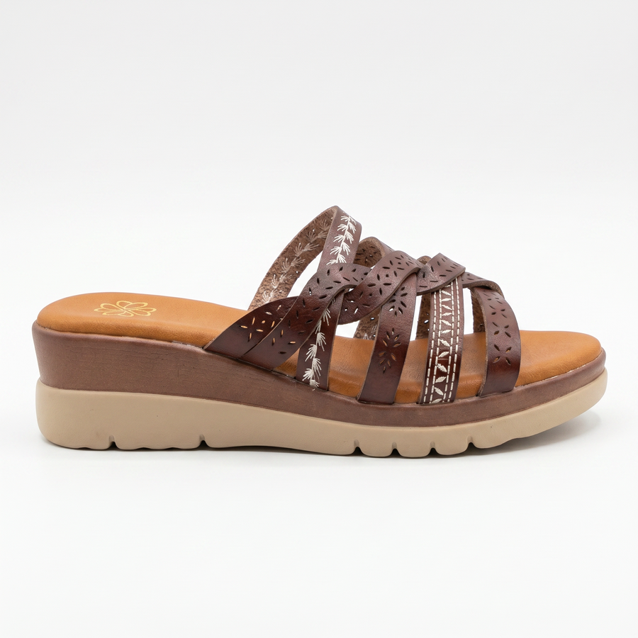 Sandales Femme Tressées Multi-Brides – Importées d'Espagne 🇪🇸 – Marron