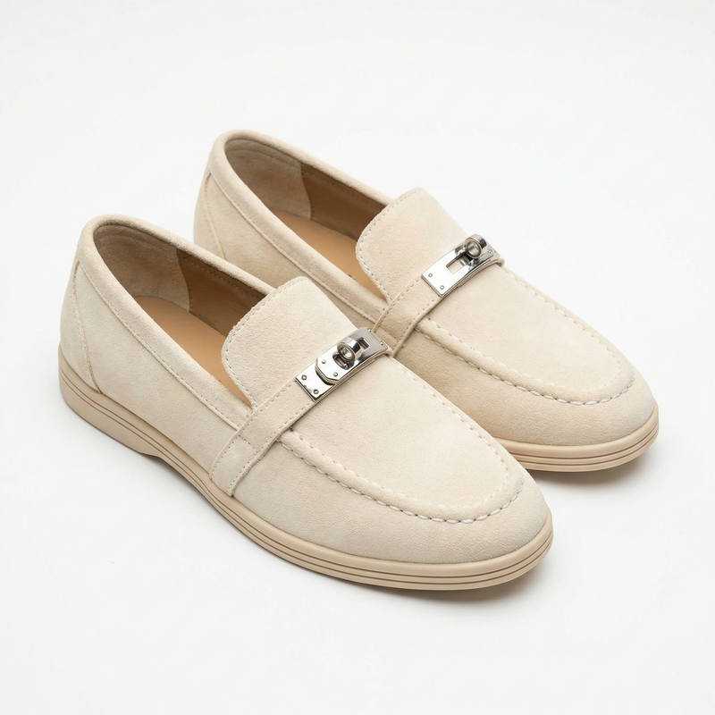 Mocassins enfant beige clair effet suédine – Importés d’Espagne 🇪🇸