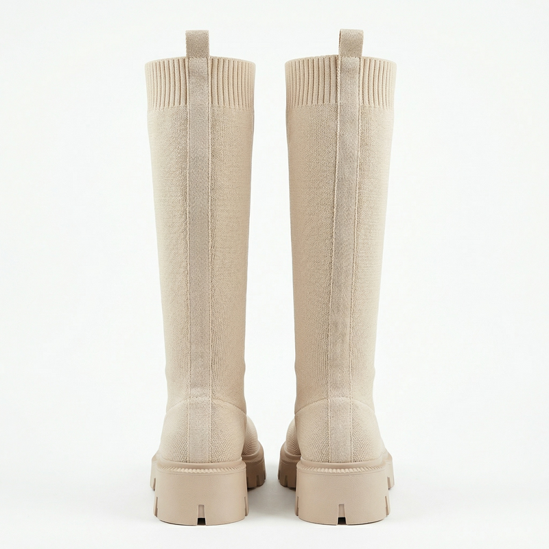 Bottes chaussette femme beige – Importées d’Espagne  🇪🇸