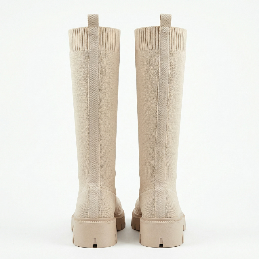 Bottes chaussette femme beige – Importées d’Espagne  🇪🇸
