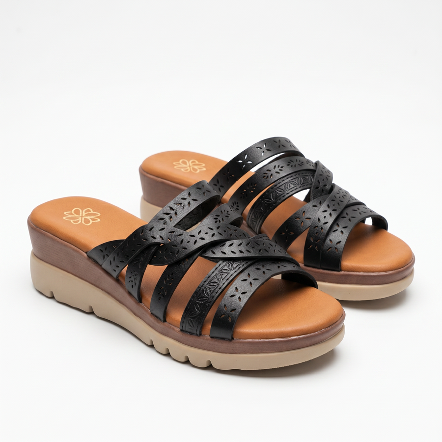 Sandales Femme Tressées Multi-Brides – Importées d'Espagne 🇪🇸  – Noir