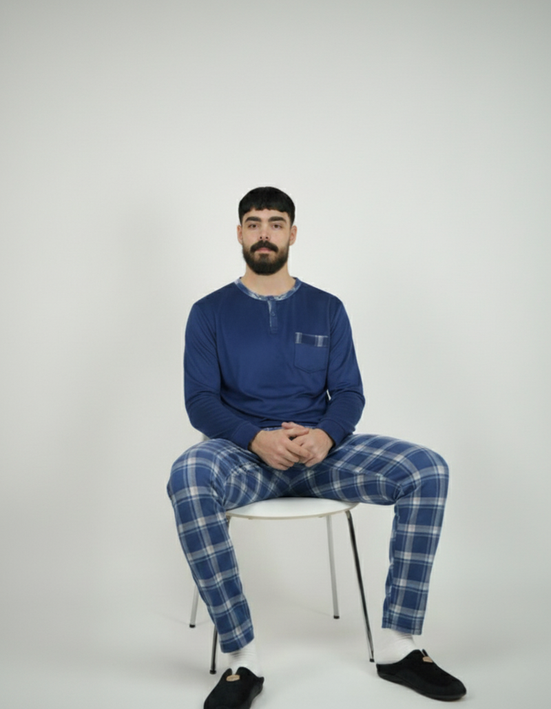 Pyjama Homme Hiver Importé d’Espagne | Chaud & Confort - (KF 36)