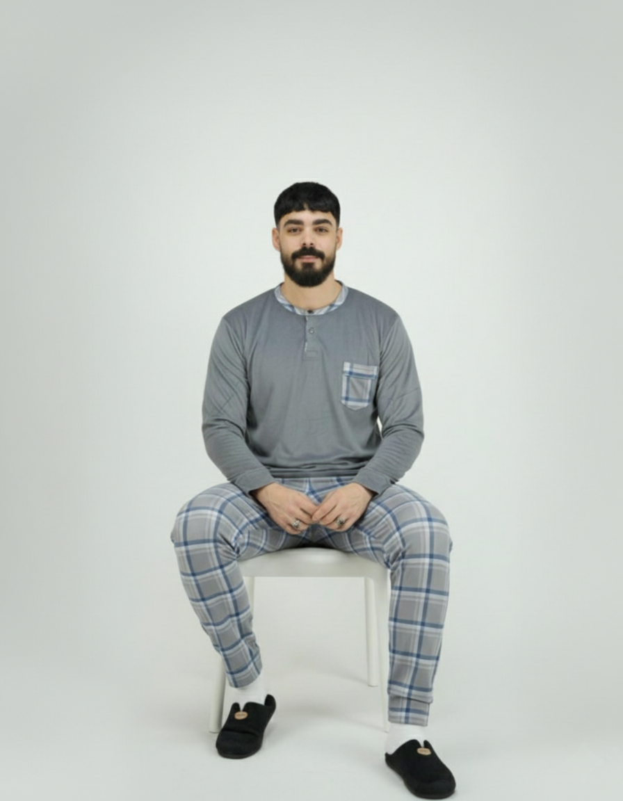 Pyjama Bombas pour homme — coton doux, manches longues — importé d’Espagne.