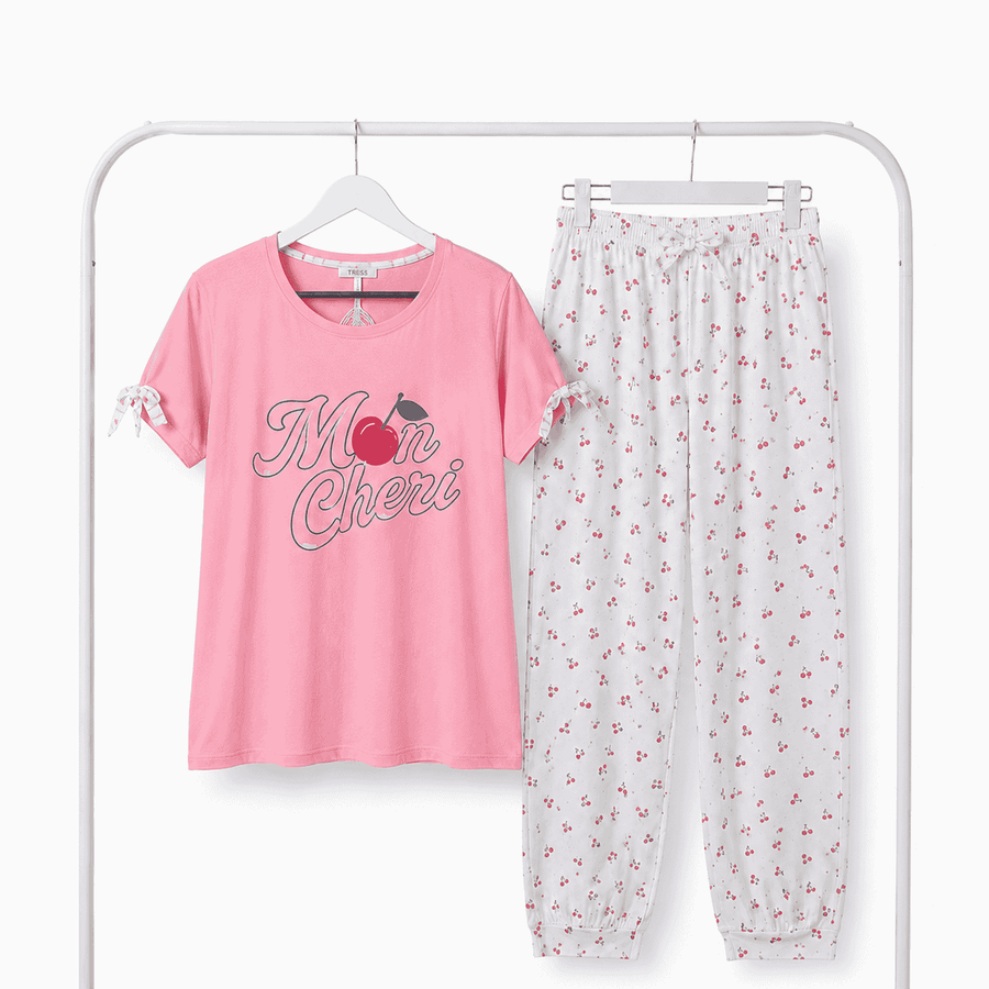 Pyjama Femme Rose « Mon Chéri » Coton TRESS – Importé d'Espagne 🇪🇸