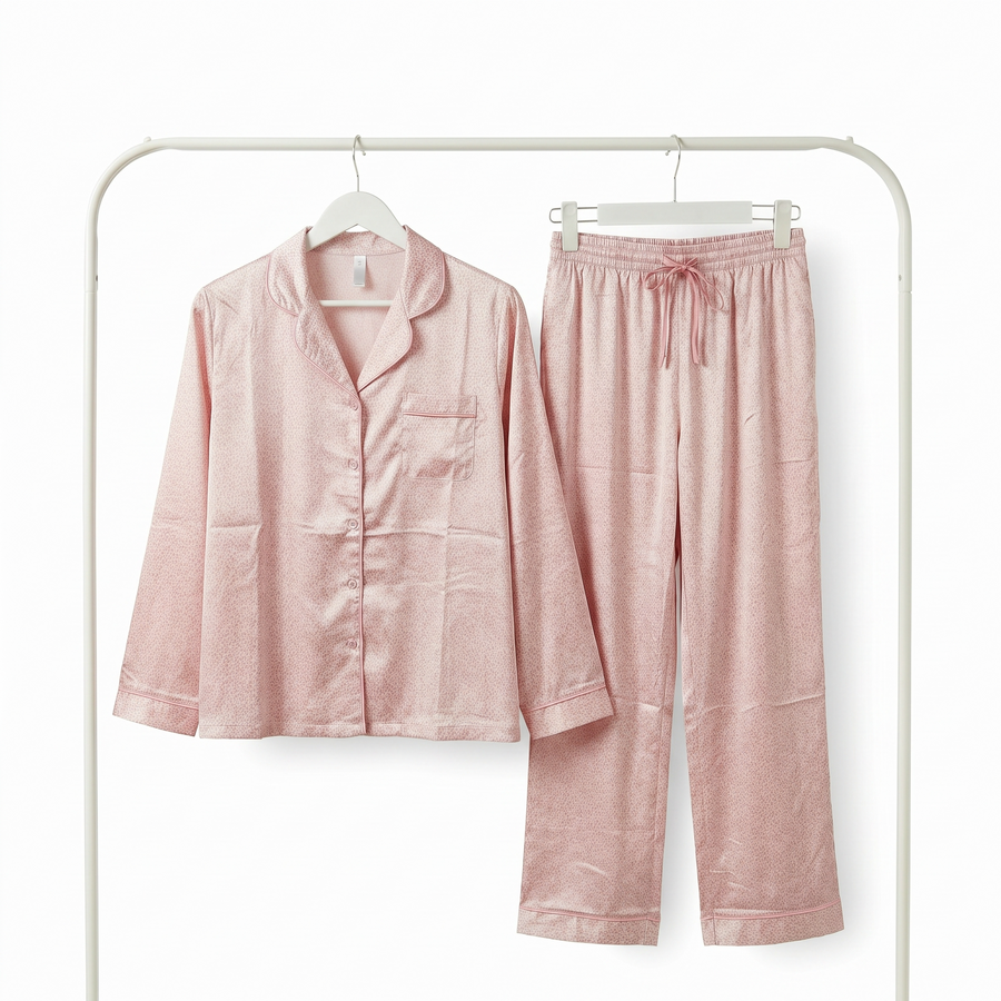 Pyjama Tress Femme Rose à Motif – Importé d’Espagne 🇪🇸