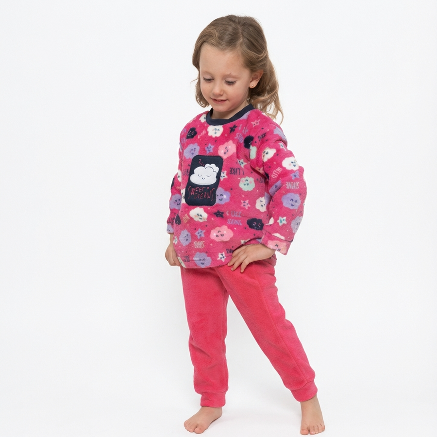 Pyjama Fille Polaire Hiver « SHINE »  | Fabriqué en Espagne 🇪🇸