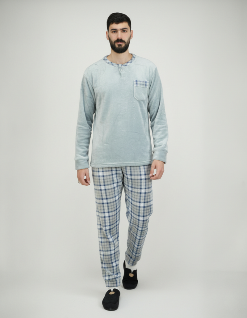 Pyjama Homme Hiver Importé d’Espagne – Confort & Élégance - (KF 46)