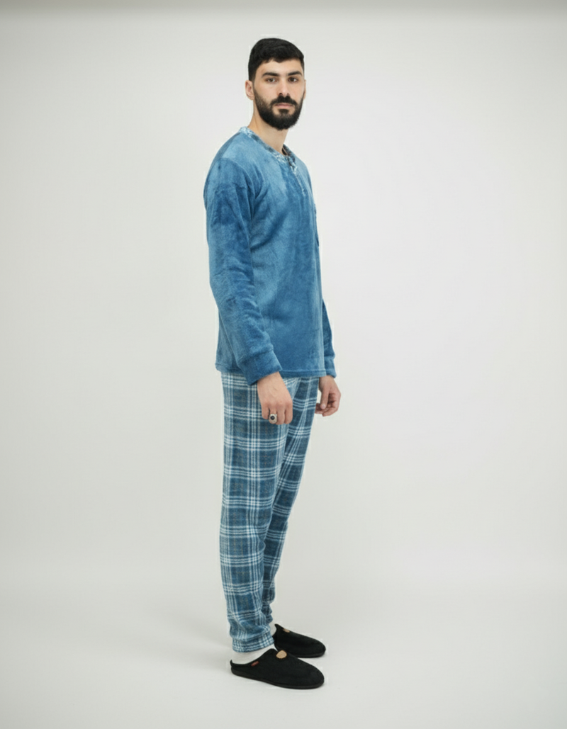 Pyjama Homme Hiver Importé d’Espagne – Confort & Élégance - (KF 46)
