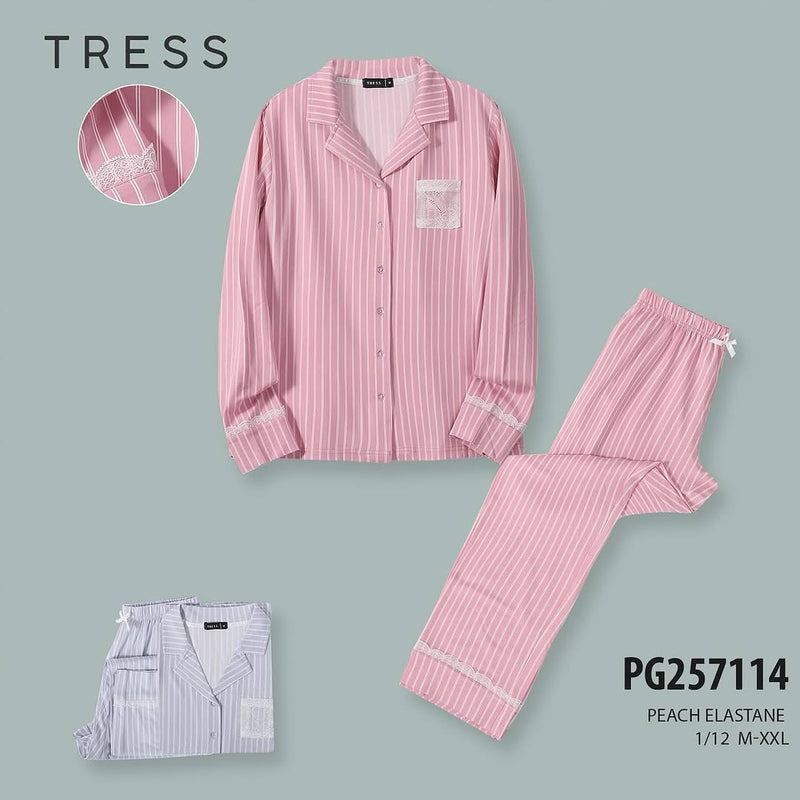 Pyjama Femme TRESS – Confort Élégant avec Détails en Dentelle