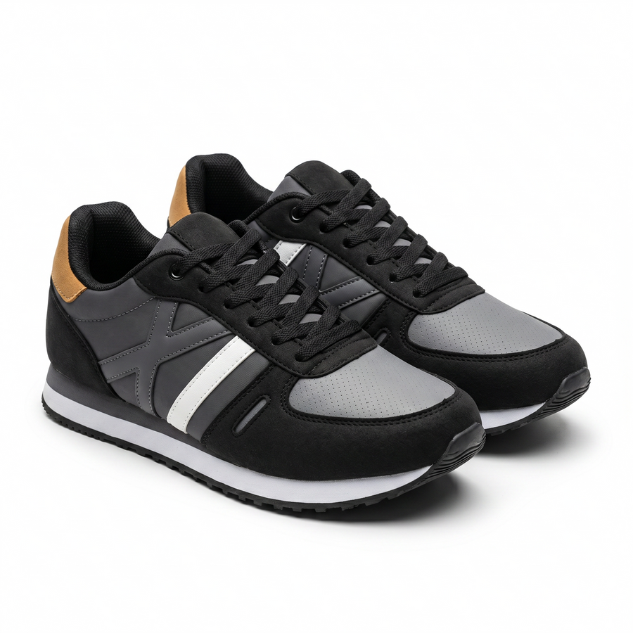 Baskets Homme Casual Urbaines – Importées d’Espagne 🇪🇸 – Gris & Noir