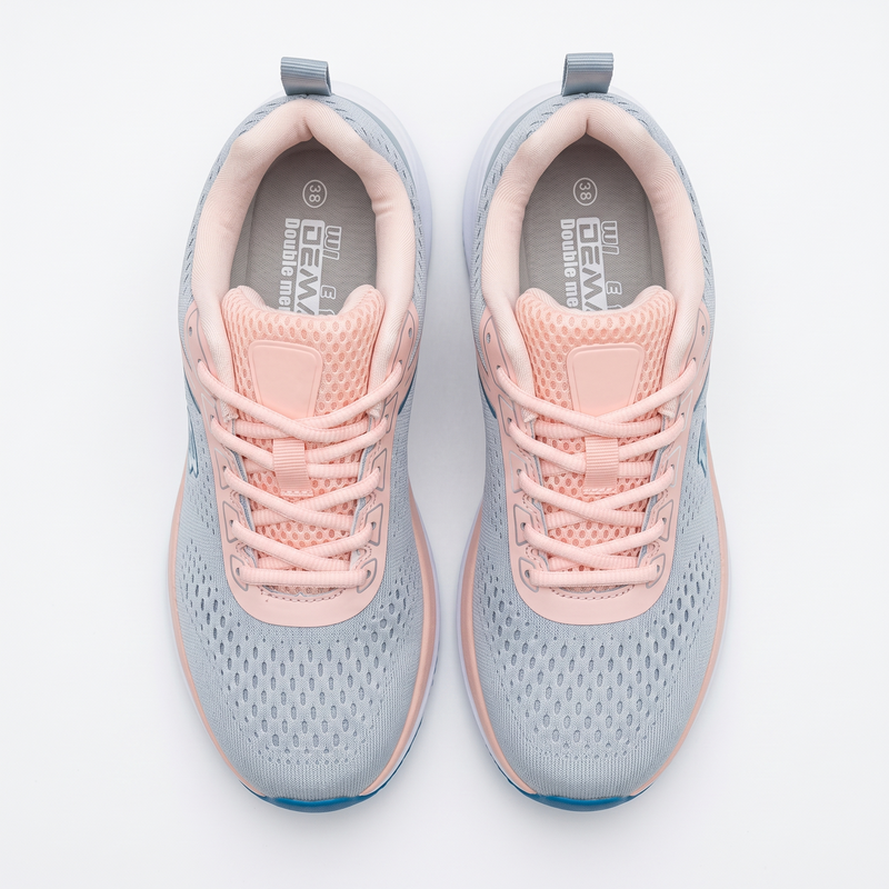 Sneakers Femme Gris Clair Wide Fit “Double Memory” – Importées d’Espagne 🇪🇸