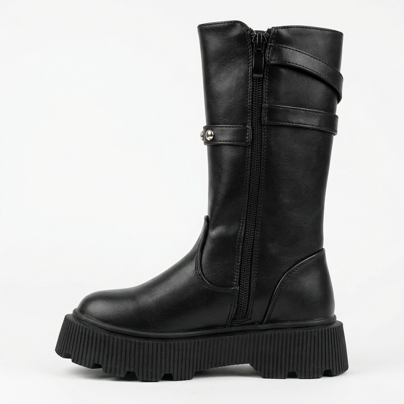 Bottes biker fille noires – Importées d’Espagne 🇪🇸