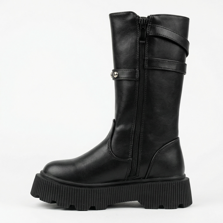 Bottes biker fille noires – Importées d’Espagne 🇪🇸