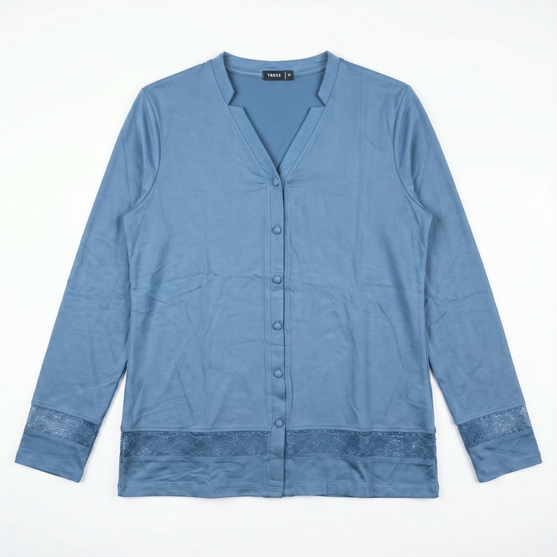 Pyjama Tress Femme Bleu Élégant – Importé d’Espagne 🇪🇸