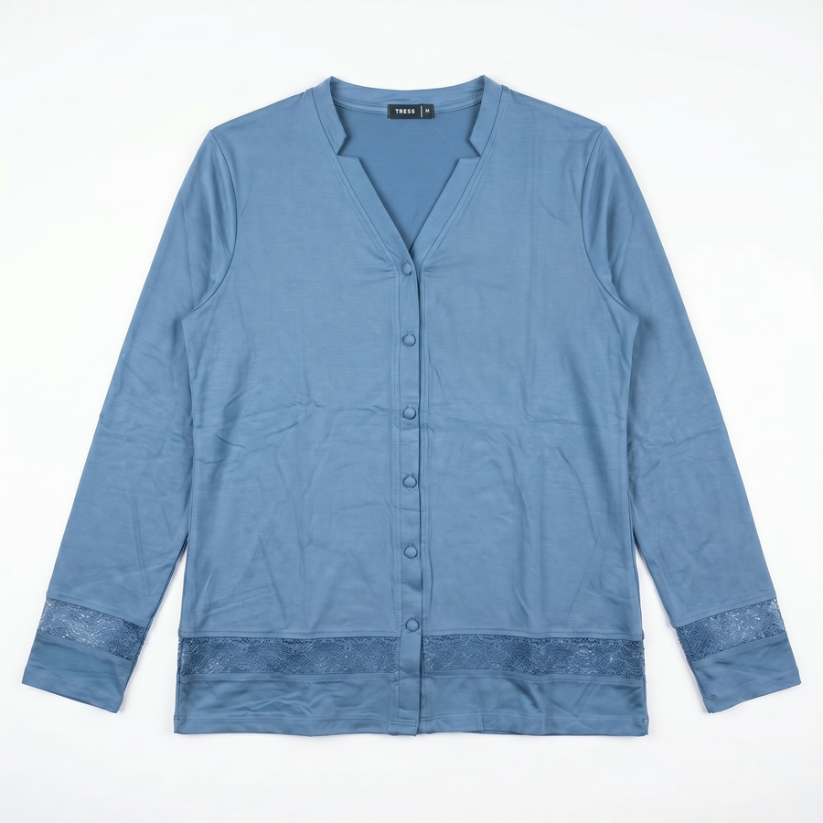 Pyjama Tress Femme Bleu Élégant – Importé d’Espagne 🇪🇸
