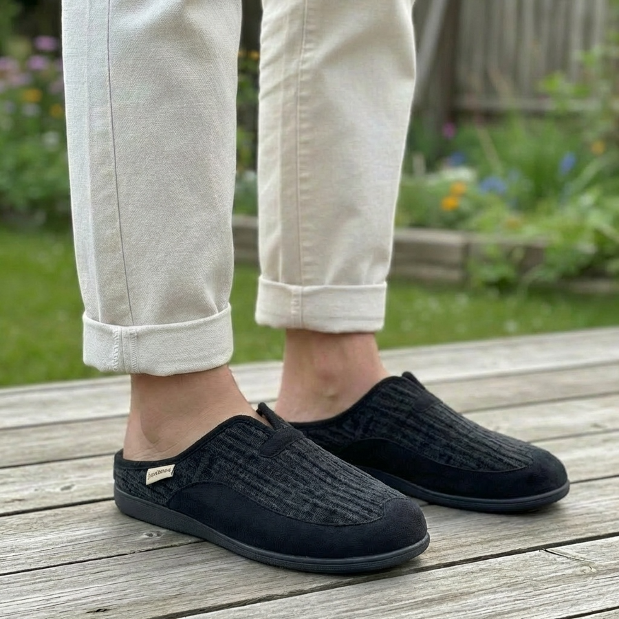 Pantoufles Homme Hiver Confort Noir – Importées d’Espagne – PN247588