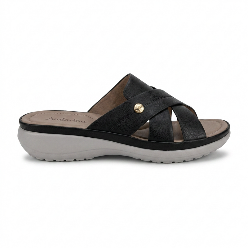 Sandales Femme Andarina – Brides Croisées Noir – Importées d'Espagne 🇪🇸