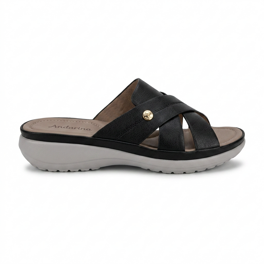 Sandales Femme Andarina – Brides Croisées  – Importées d'Espagne 🇪🇸 – Noir