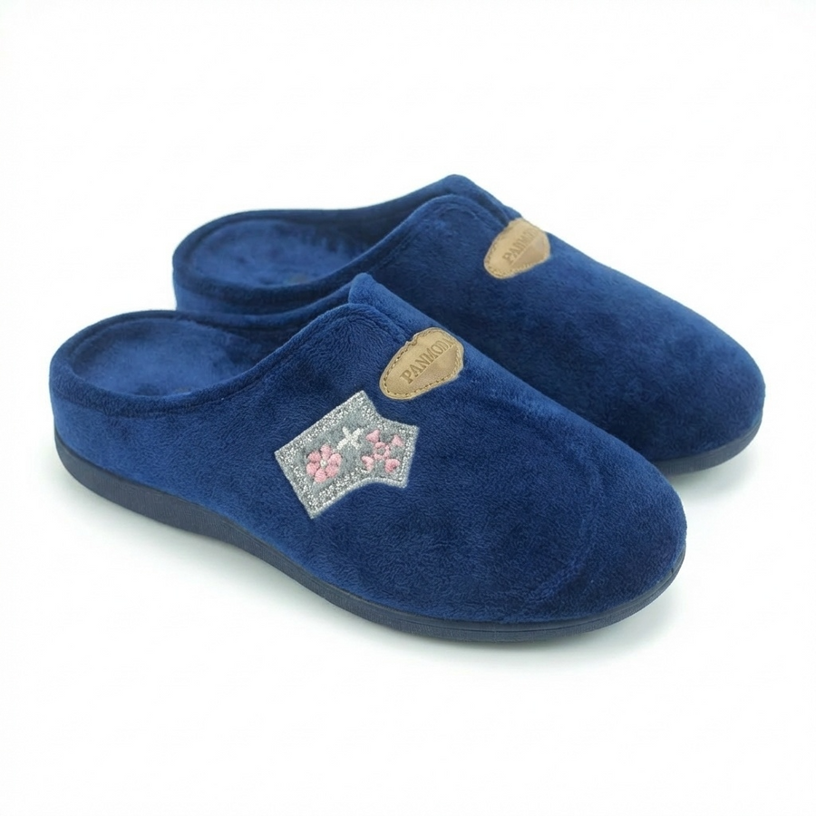 Pantoufles Femme Hiver Confort Bleu Marine – Importées d’Espagne