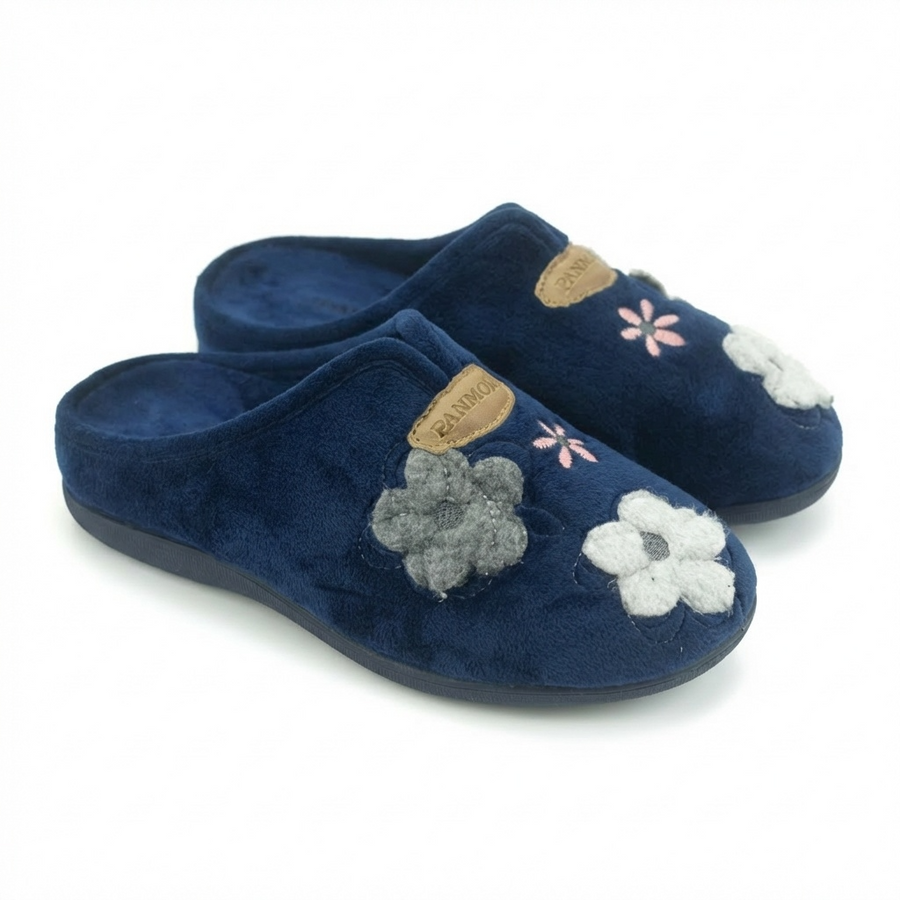 Pantoufles Femme Hiver Confort Bleu Velours  | Importées d’Espagne