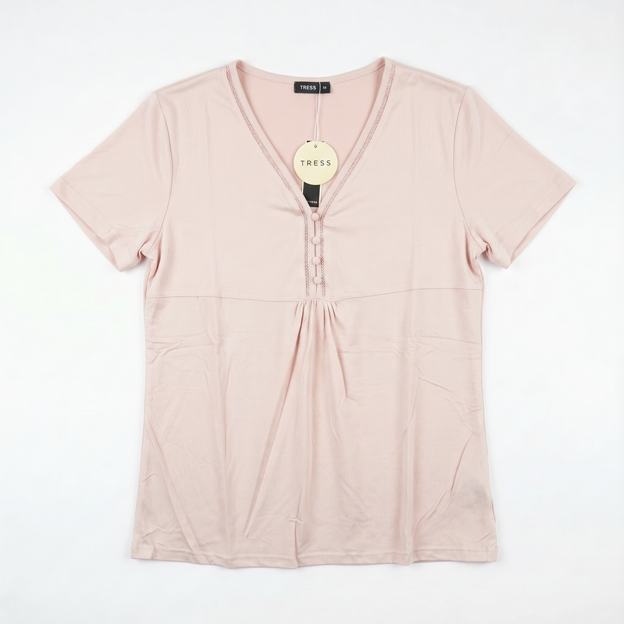 Pyjama Tress Femme Rose Nude Élégant  – Importé d’Espagne 🇪🇸