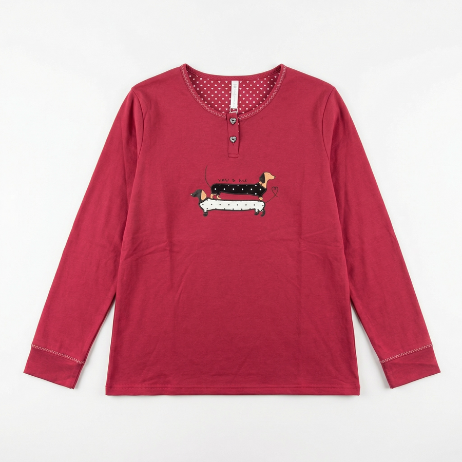 Pyjama Femme Confort Bordeaux – Importé d’Espagne 🇪🇸