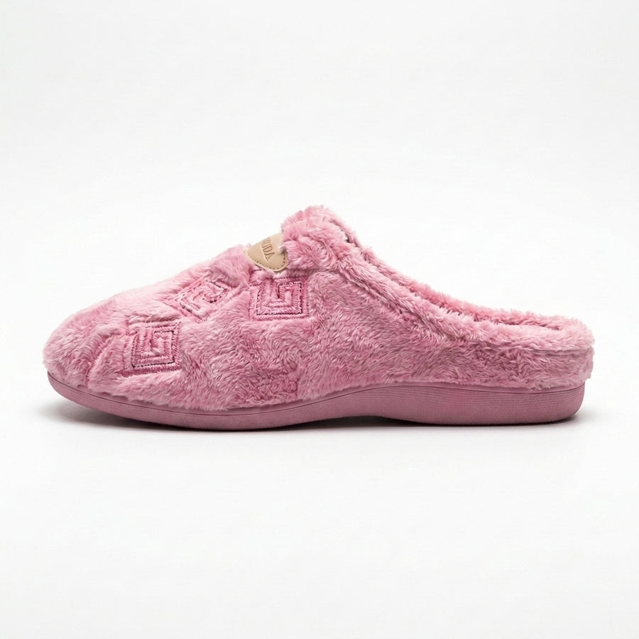Pantoufles Femme Hiver PANMODA – made in spain 🇪🇸 – Rose Fausse Fourrure