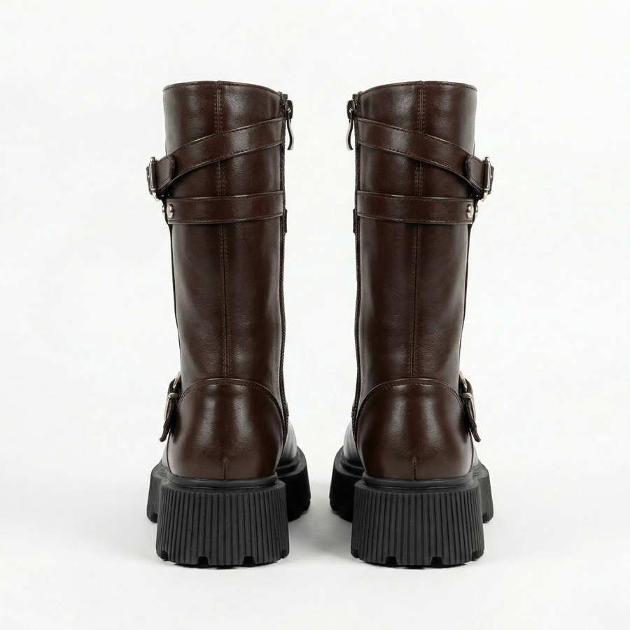 Bottes biker fille chocolat – Importées d’Espagne 🇪🇸
