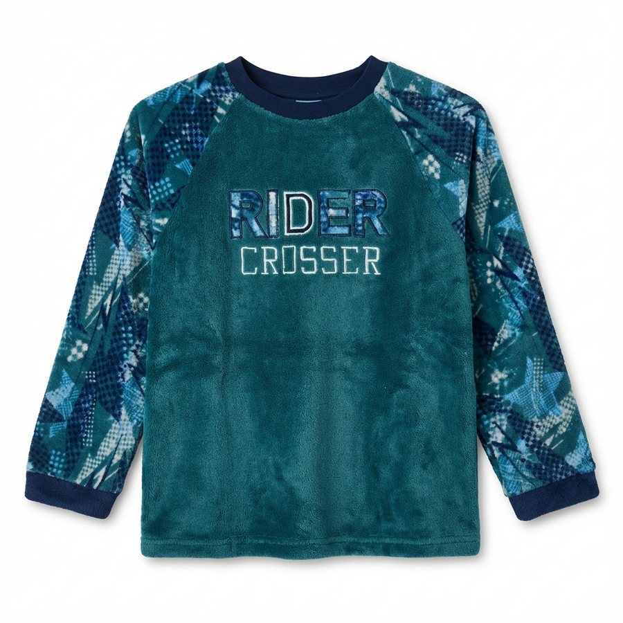 Pyjama Garçon Polaire « RIDER CROSSER » – Fabriqué en Espagne 🇪🇸
