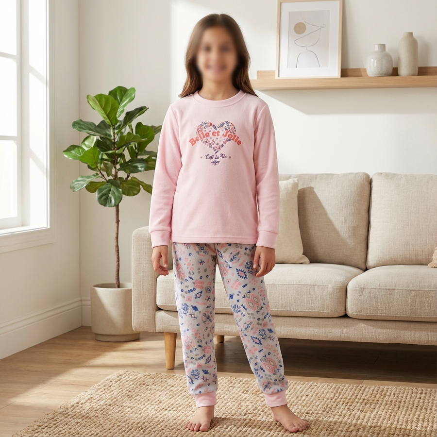 Pyjama fille ultra doux “Belle et Jolie”  – Fabriqué en Espagne 🇪🇸