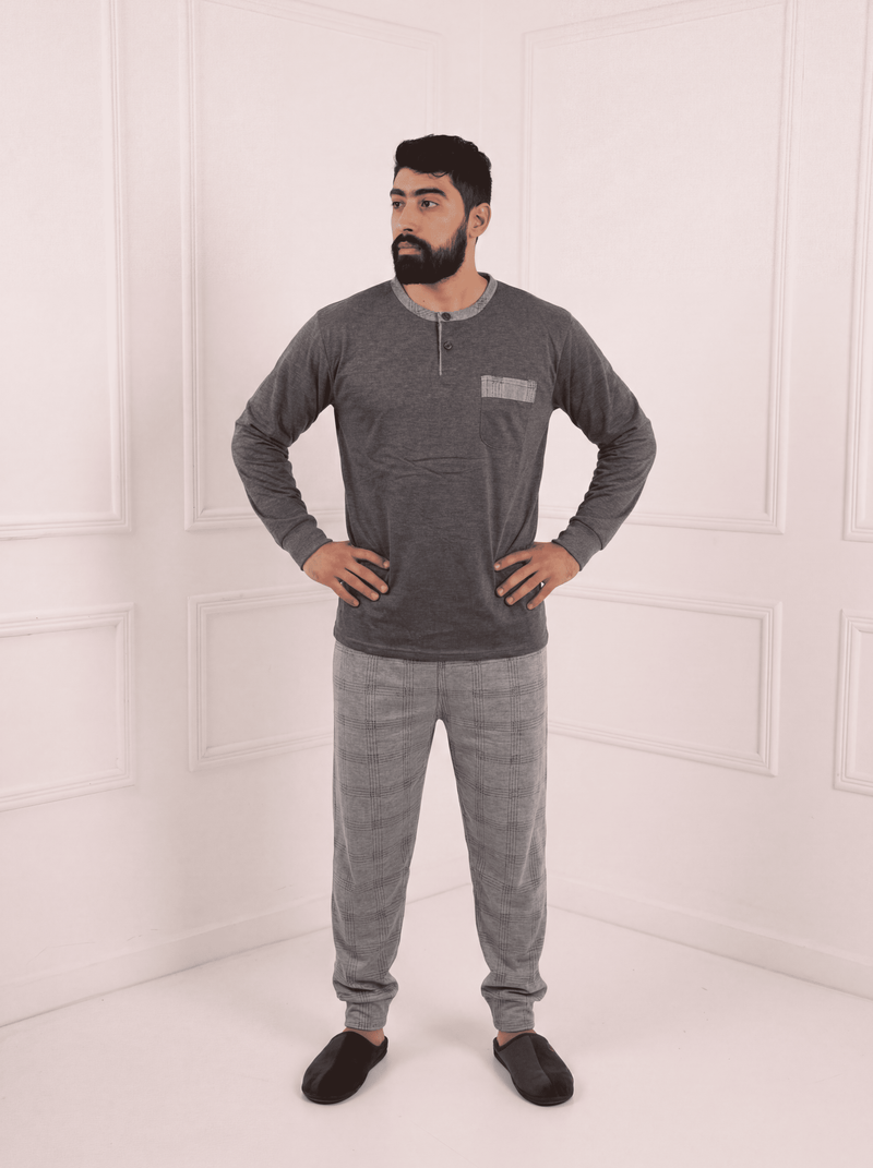 Pyjama homme – Confort & élégance européenne authentique | Gris Anthracite (NZR Munda)