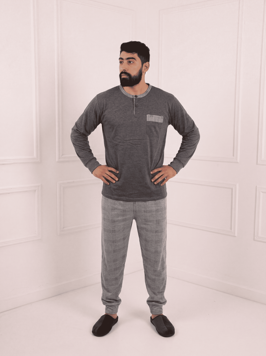 Pyjama homme – Confort & élégance européenne authentique | Gris Anthracite (NZR Munda)