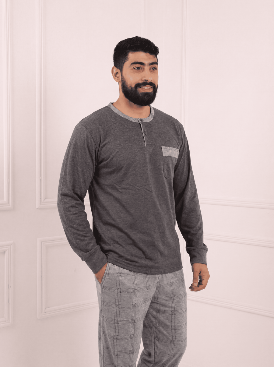 Pyjama homme – Confort & élégance européenne authentique | Gris Anthracite (NZR Munda)