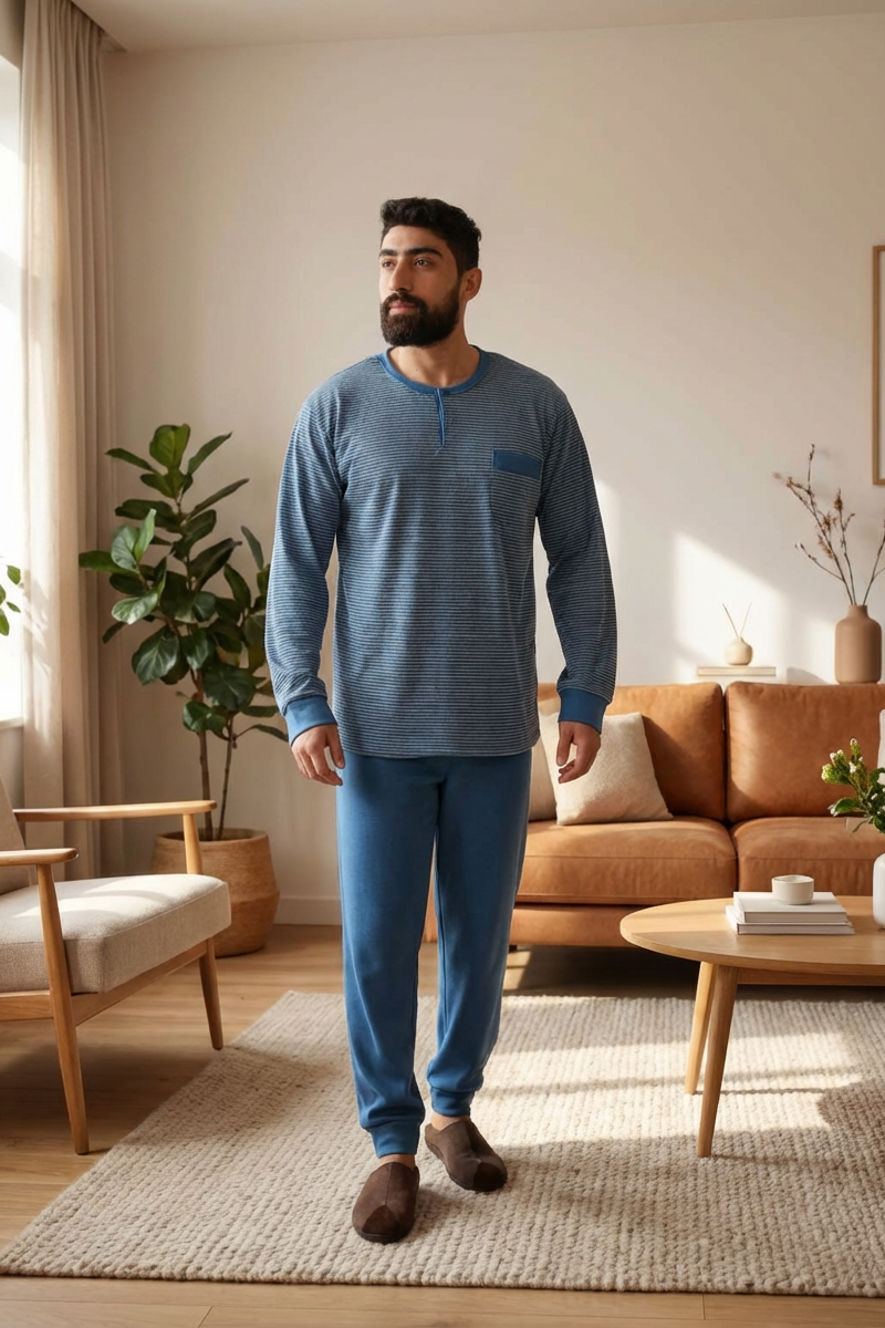 Pyjama Homme Hiver Confort & Style – Coton Premium (KF 48)