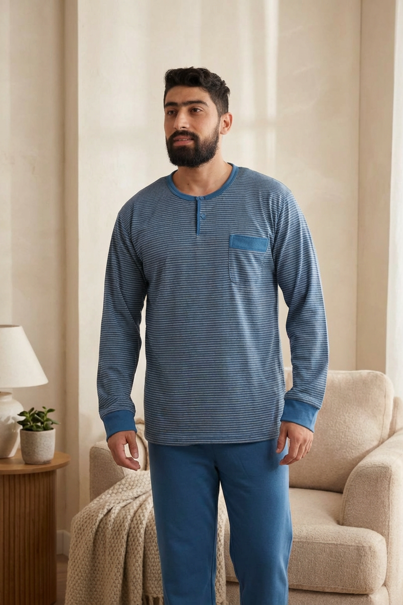 Pyjama Homme Hiver Confort & Style – Coton Premium (KF 48)
