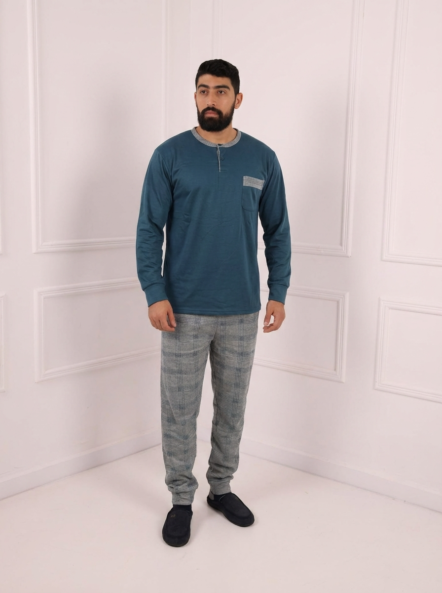 Pyjama homme – Confort & élégance européenne authentique | Vert Pétrole (NZR Munda)