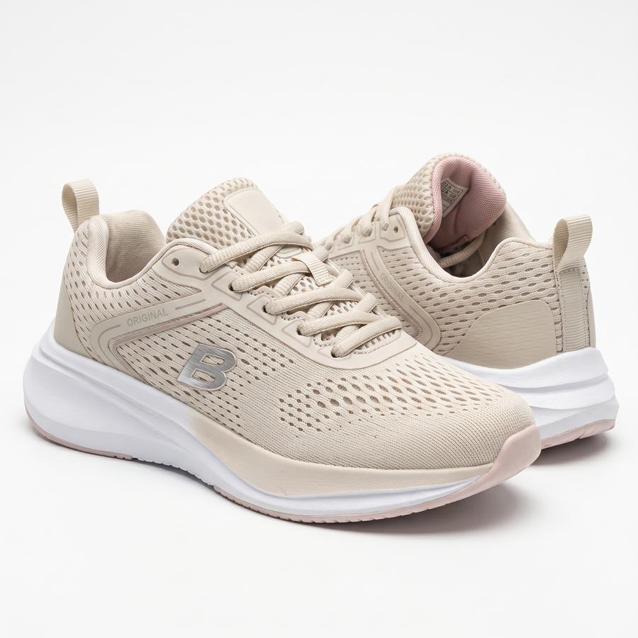 Sneakers Femme Wide Fit “Double Memory” – Importées d’Espagne 🇪🇸 – Beige