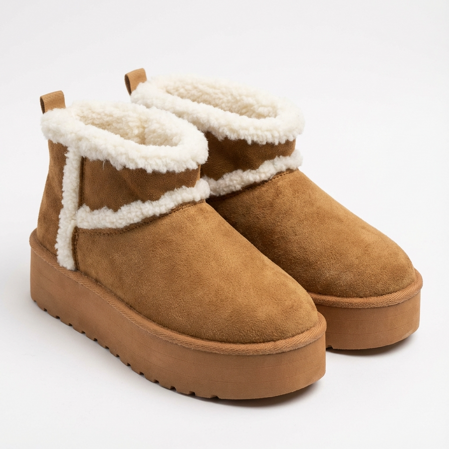 Bottines Camel Fourrées –  Importées d’Espagne 🇪🇸