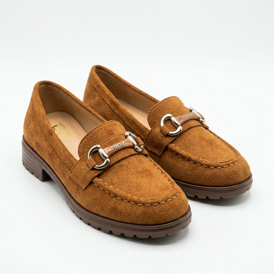Mocassins femme en velours camel – Importé d’Espagne 🇪🇸