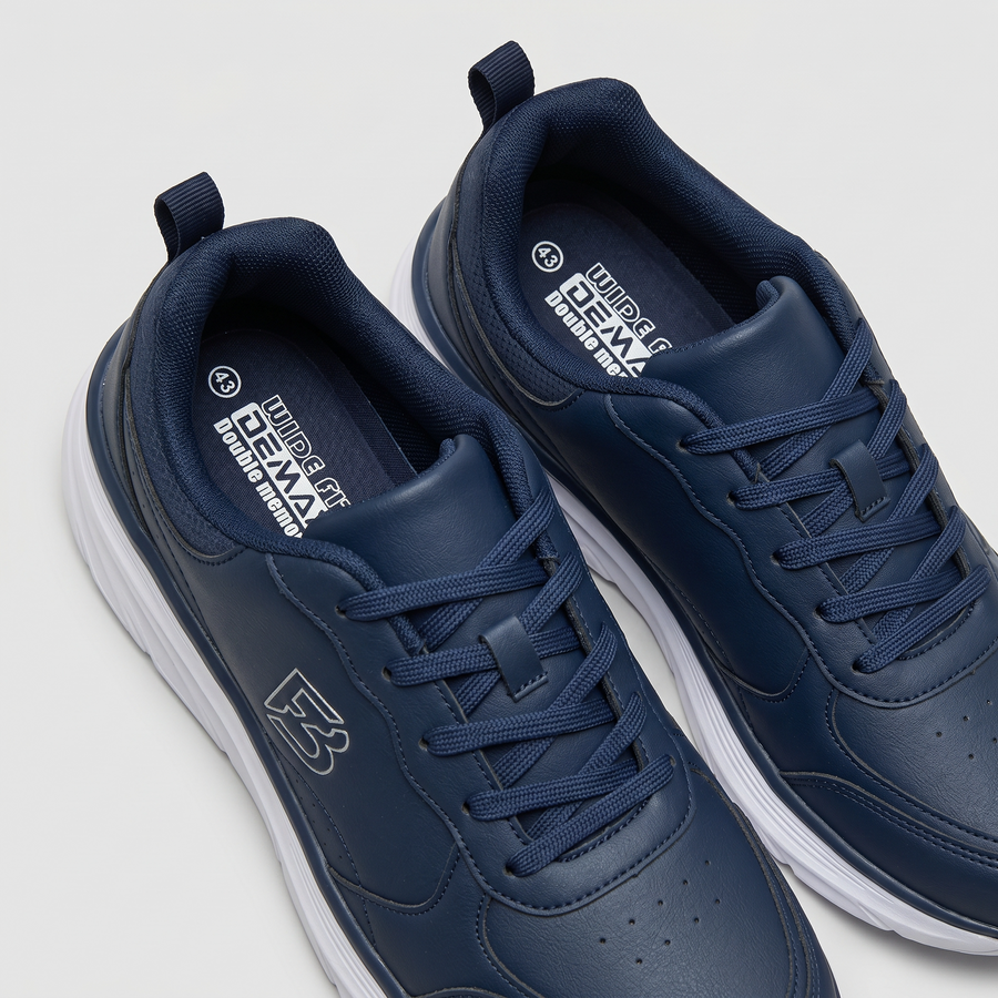 Sneakers Homme Bleu Marine Wide Fit “Double Memory” – Importées d’Espagne 🇪🇸