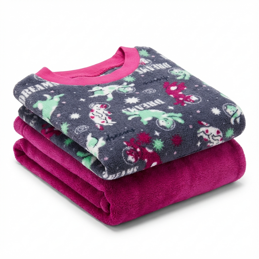 Pyjama Fille polaire « DREAMS » – Fabriqué en Espagne 🇪🇸