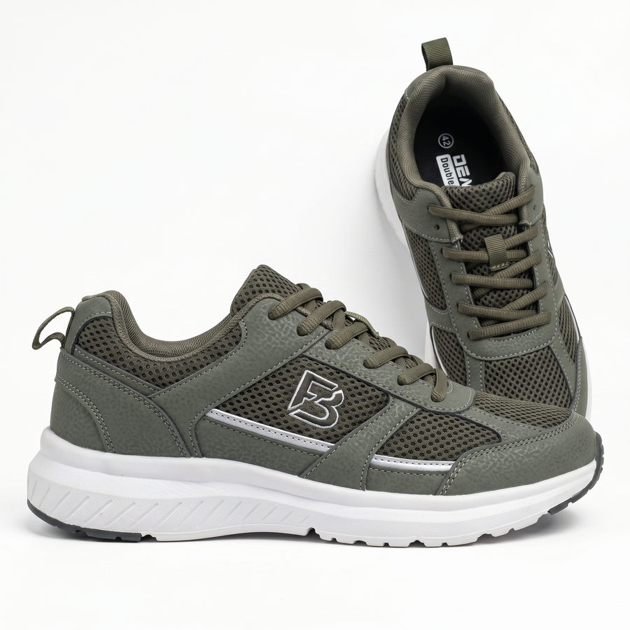 Sneakers Homme vert olive “Double Memory” – Importées d’Espagne 🇪🇸