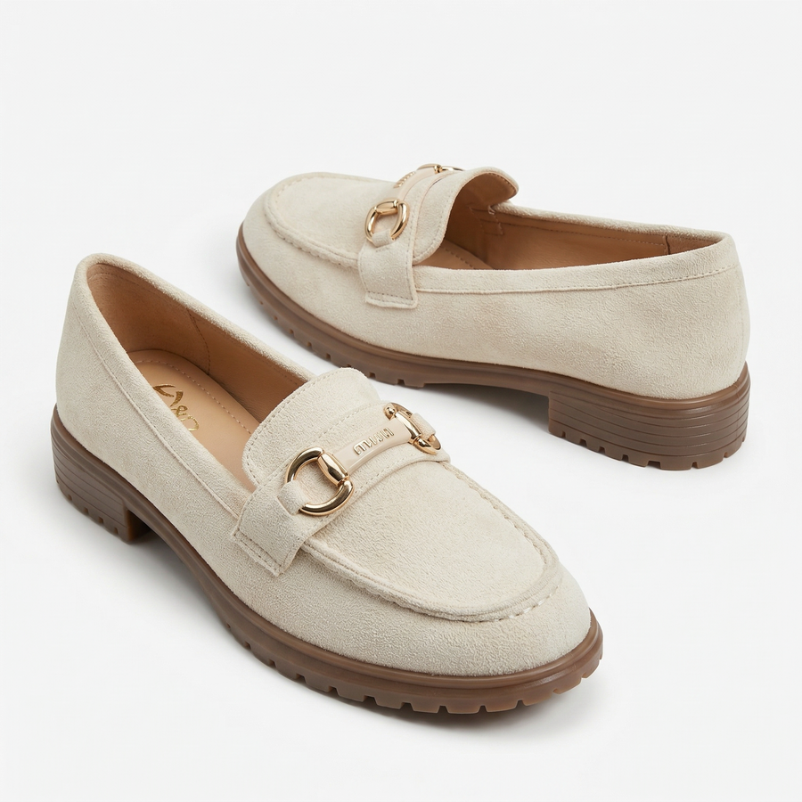 Mocassins femme en velours Cream Beige – Importé d’Espagne 🇪🇸