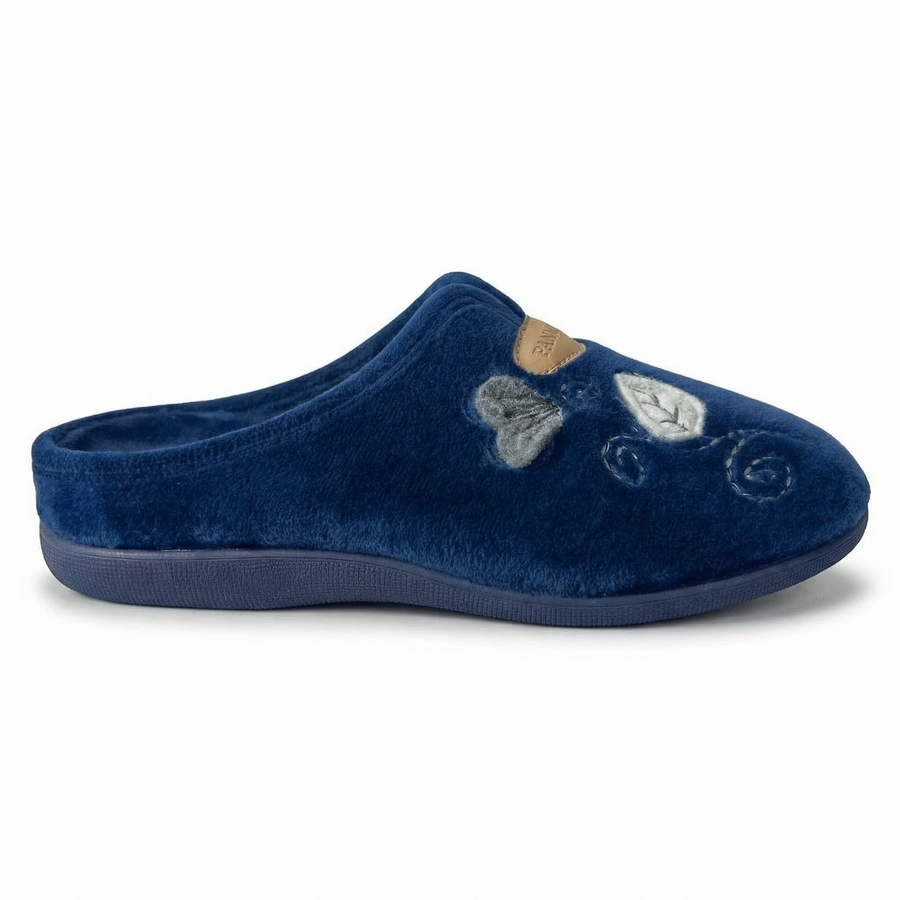 Pantoufles Femme Hiver Bleu Marine – Importées d’Espagne 🇪🇸