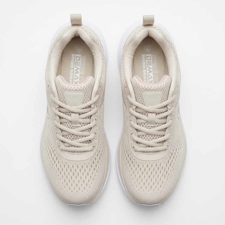 Sneakers Femme Wide Fit “Double Memory” – Importées d’Espagne 🇪🇸 – Beige