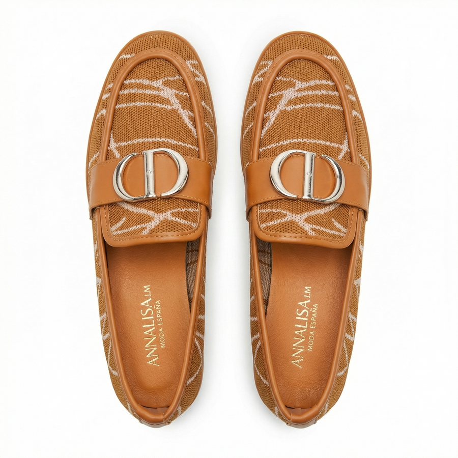 Mocassins femme camel – Fabriqués en Espagne 🇪🇸