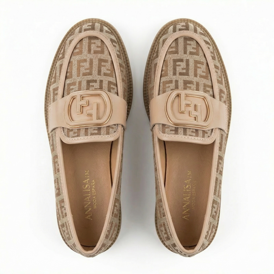 Mocassins Femme beige – Fabriqué en Espagne 🇪🇸