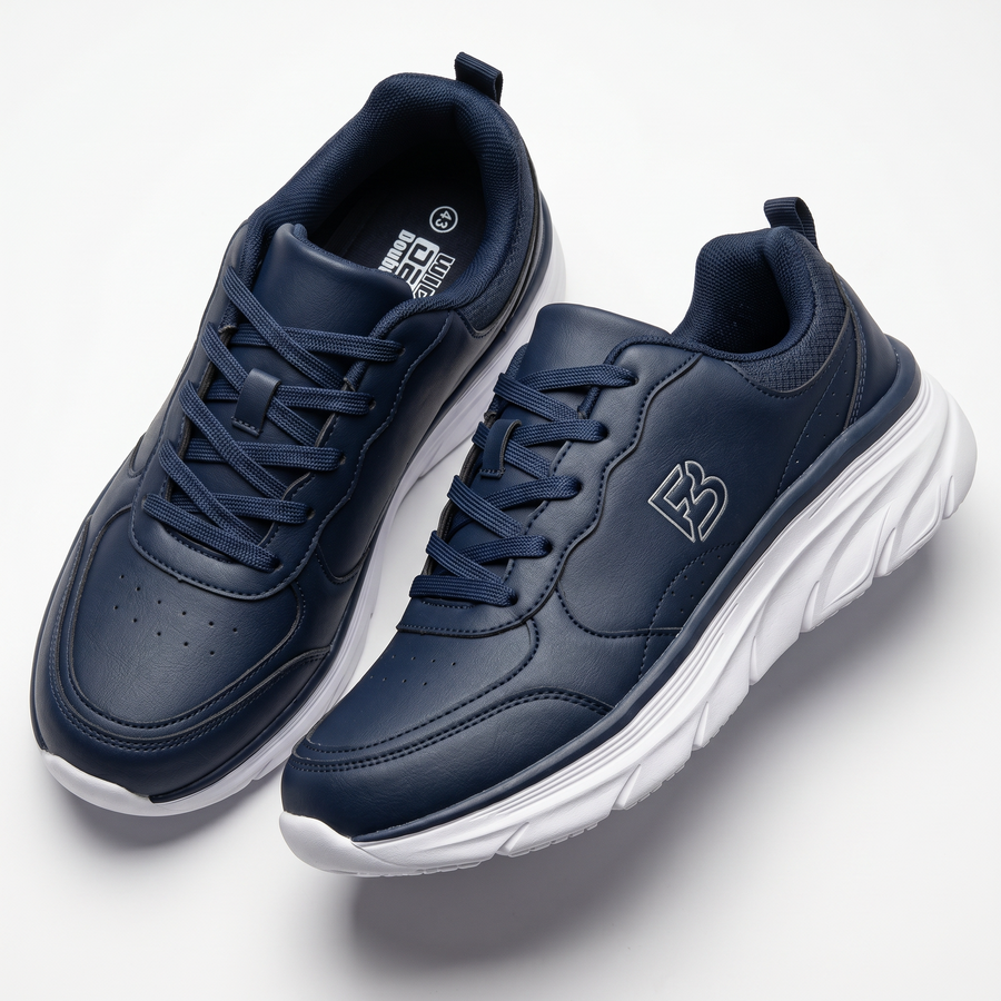 Sneakers Homme Bleu Marine Wide Fit “Double Memory” – Importées d’Espagne 🇪🇸