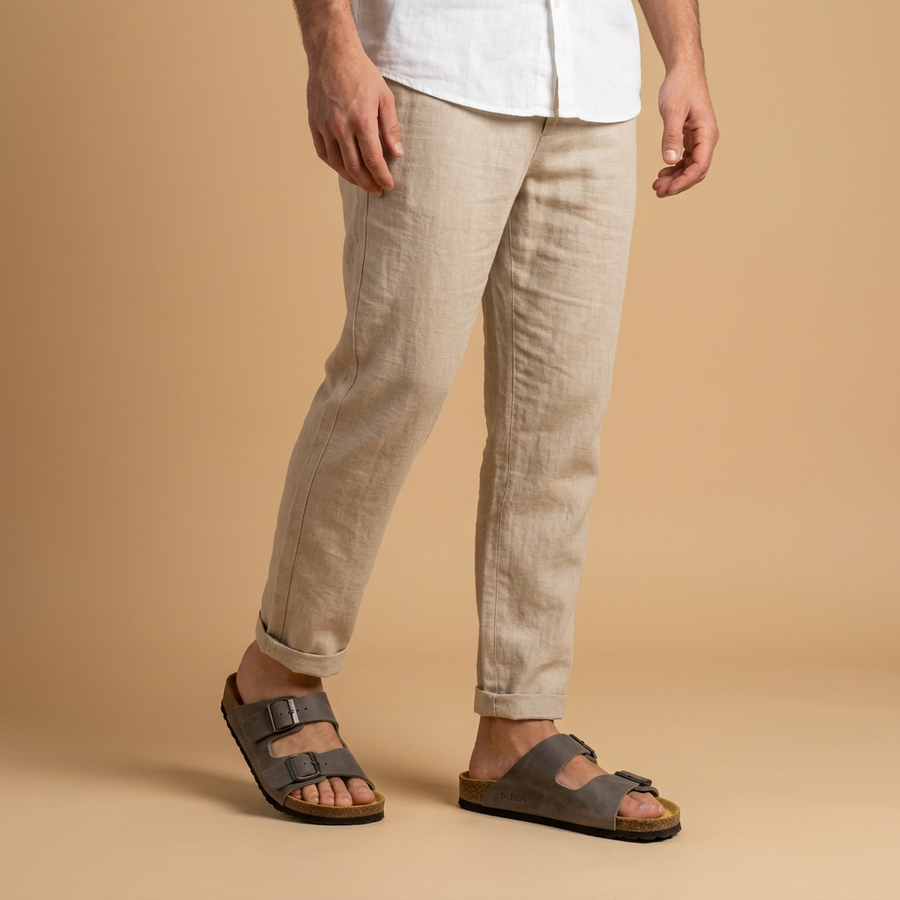 Sandales Homme Dr.Stark – Taupe Double Boucle Semelle Liège Confort – Made in Spain 🇪🇸